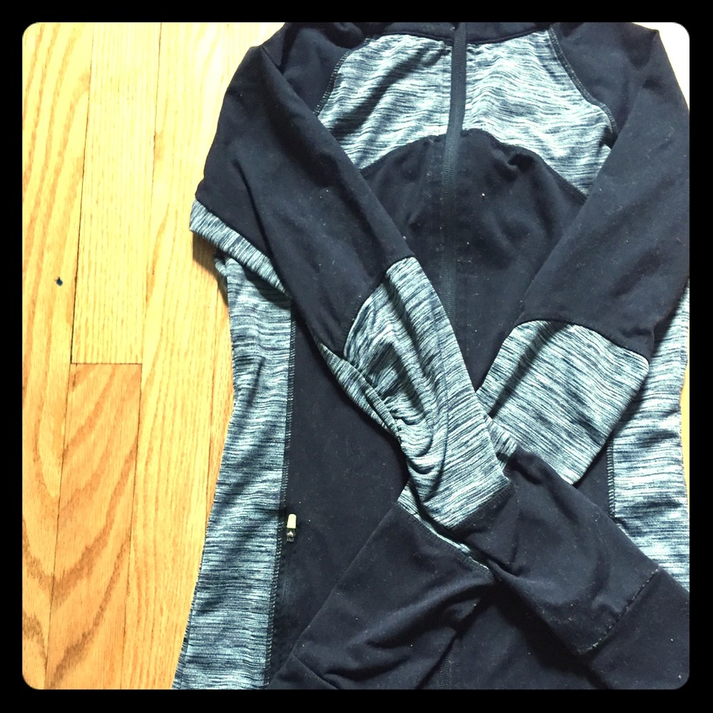 One black workout sweatshirt